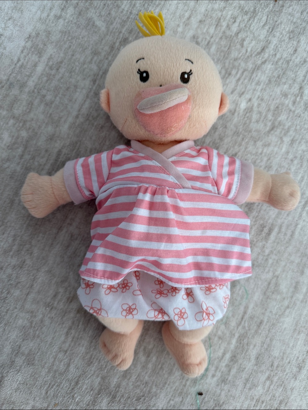 Cute Pink Stripe Baby Doll Plush - Soft Infant Toy magnetic pacifier